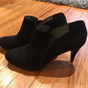 Nine West-Black Heeled Suede Booties-Size: 11